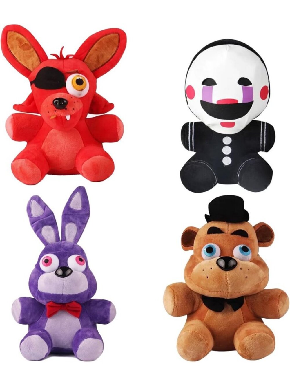 Creepy Cartoon Animal Plush Toys Set - 4PCS Soft Stuffed Dolls, 8 Inch